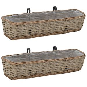 vidaXL Balkongl&aring;da 2 st korg med PE-foder 80 cm