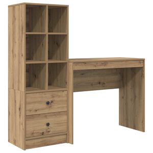 vidaXL Skrivbord Artisan Ek 135,5 x 40 x 127 cm 2 st