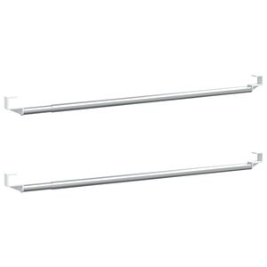 vidaXL Gardinskenor 2 st vit och silver 40-60 cm aluminium
