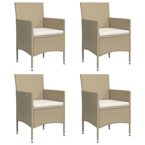 vidaXL Matgrupp f&ouml;r tr&auml;dg&aring;rden med dynor 5 delar beige och svart