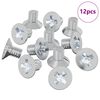 vidaXL F&ouml;rs&auml;nkta huvuds&auml;ttningar 12 pcs Silver M4 x 6 mm J&auml;rn