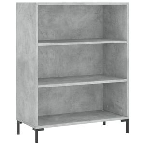 vidaXL Bokhylla betonggr&aring; 69,5x32,5x90 cm konstruerat tr&auml;