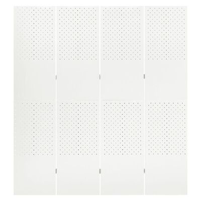 vidaXL Rumsavdelare 4 paneler 2 st vit 160x180 cm stål