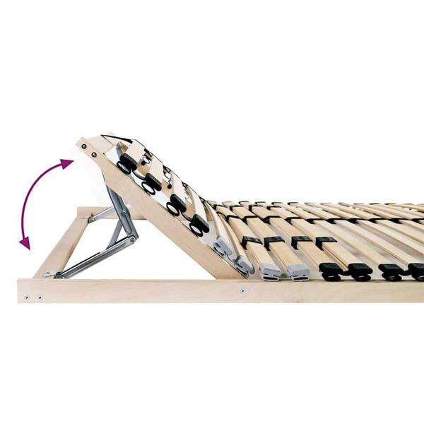 vidaXL Ribbad sängbotten Brun 120 x 190 cm Massivt bokträ