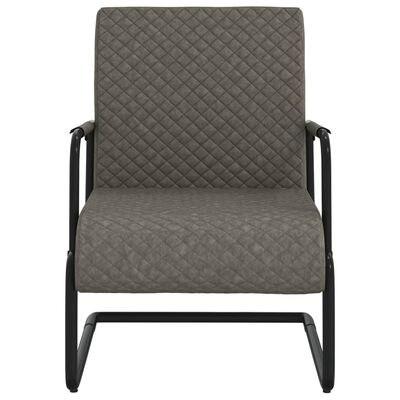 vidaXL Fribärande stol mörkgrå konstläder