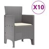 vidaXL Trädgårdsmöbelset med kudde 11 pcs Ljusgrå och Grädde