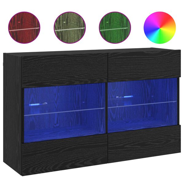 vidaXL TV V&auml;gghylla Svart Ek 98,5 x 30 x 60,5 cm Konstruerat tr&auml;