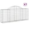 vidaXL Gabioner b&aring;gformade 7 st 200x30x80/100 cm galvaniserat j&auml;rn