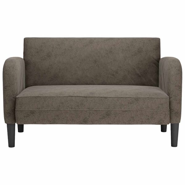 vidaXL Loveseat soffa m&ouml;rkgr&aring; 110 cm l&auml;derimitation