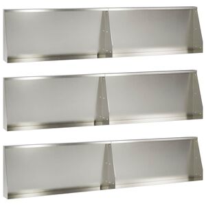 vidaXL St&ouml;dv&auml;gg 6 st 100 x 12 x 30 cm Rostfritt st&aring;l Silver