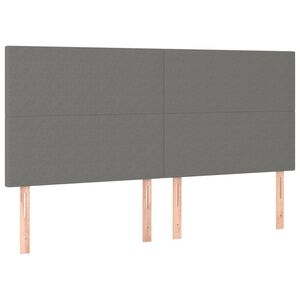vidaXL S&auml;nggavel m&ouml;rkgr&aring; 180x5x118/128 cm tyg