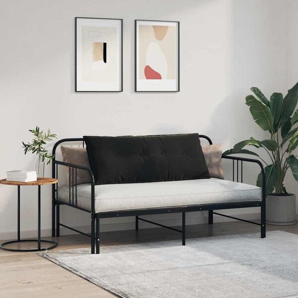 vidaXL Ryggkudde Svart 120 x 50 cm Kordread tyg