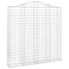 vidaXL Gabion b&aring;gformad 200x30x200/220 cm galvaniserat j&auml;rn