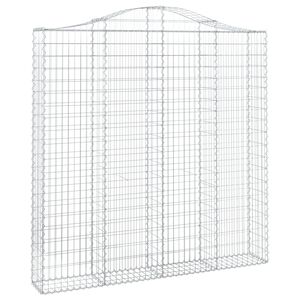vidaXL Gabion b&aring;gformad 200x30x200/220 cm galvaniserat j&auml;rn