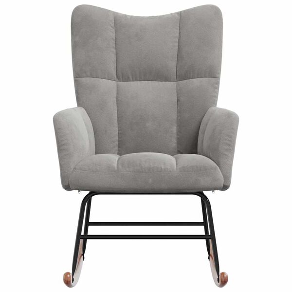 vidaXL Gungstol ljusgr&aring; sammet