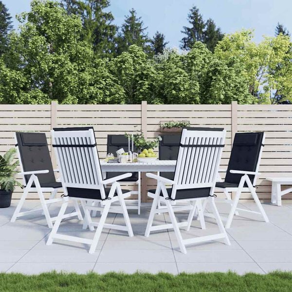 vidaXL Stolsdynor f&ouml;r stolar med h&ouml;g rygg 6 st svart oxfordtyg