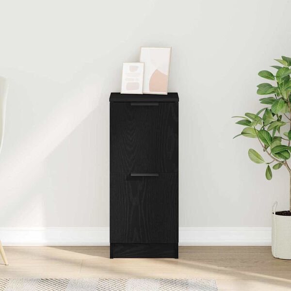 vidaXL Sideboard Svart ek 30 x 30 x 70 cm Konstruerat trä