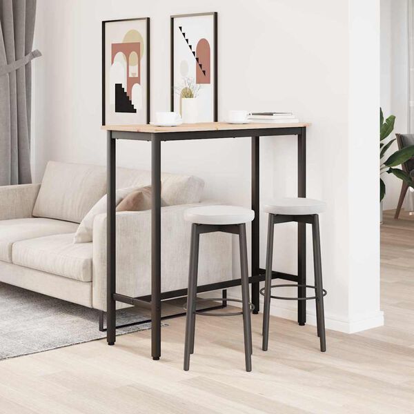 vidaXL bord Naturf&auml;rg 100 x 40 x 101 cm Konstruerat tr&auml; och st&aring;l