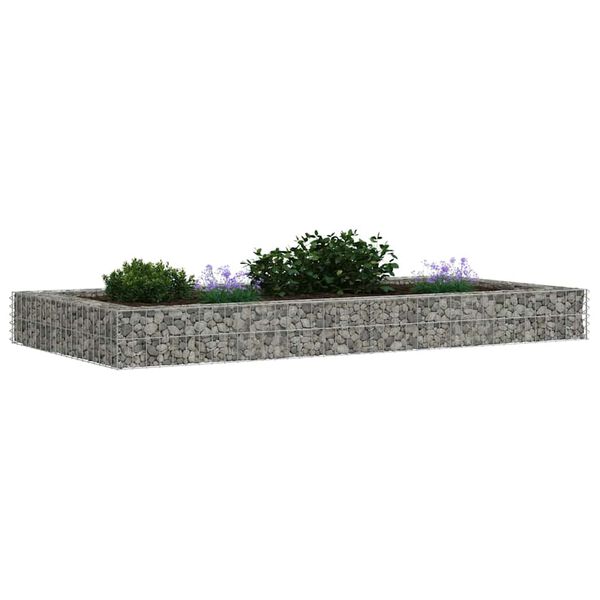 vidaXL Planteringsgabion upphöjd galvaniserat stål 200x100x20 cm