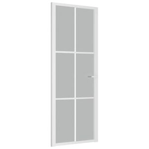 vidaXL Innerd&ouml;rr 76x201,5 cm vit matt glas och aluminium
