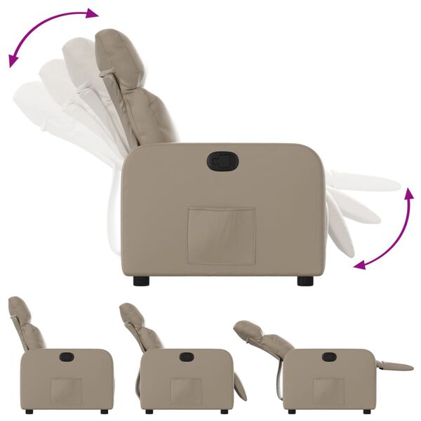 vidaXL Reclinerf&aring;t&ouml;lj cappuccino konstl&auml;der