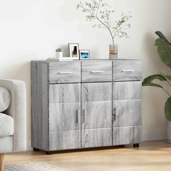 vidaXL Sideboard Gr&aring; Sonoma 88,5 x 30,5 x 73 cm Konstruerat tr&auml;
