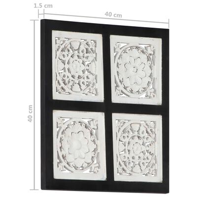vidaXL Handsnidad väggpanel MDF 40x40x1,5 cm svart och vit