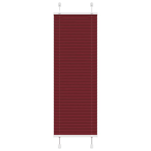 vidaXL Plisserad persienn Bordeaux r&ouml;d 45x150 cm tyg bredd 44,4 cm