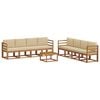 vidaXL Utomhussoffset 9 st Naturlig och Beige
