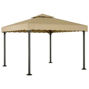 vidaXL Paviljong taupe 3x3 m aluminium och st&aring;l