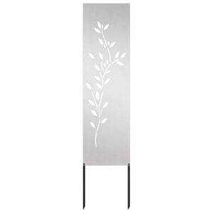 vidaXL Tr&auml;dg&aring;rds integritetssk&auml;rm Silver 32 x 140 cm Rostfritt st&aring;l