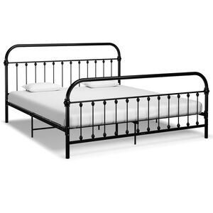 vidaXL S&auml;ngram utan madrass med huvudgavel svart 180x200 cm metall