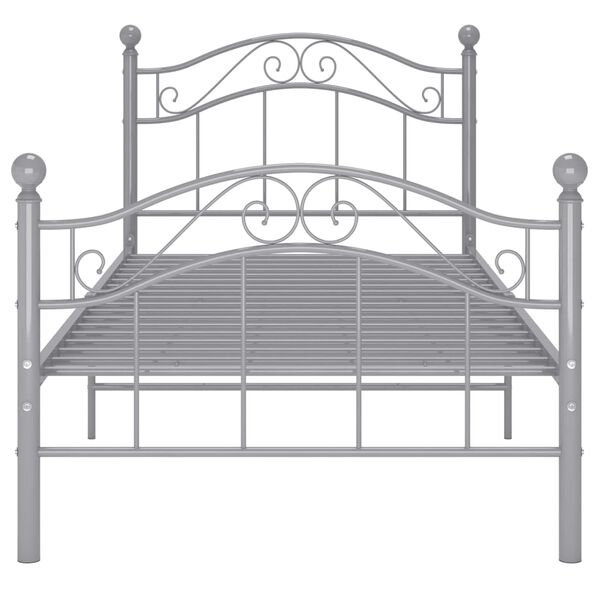 vidaXL Sängram grå metall 100x200 cm