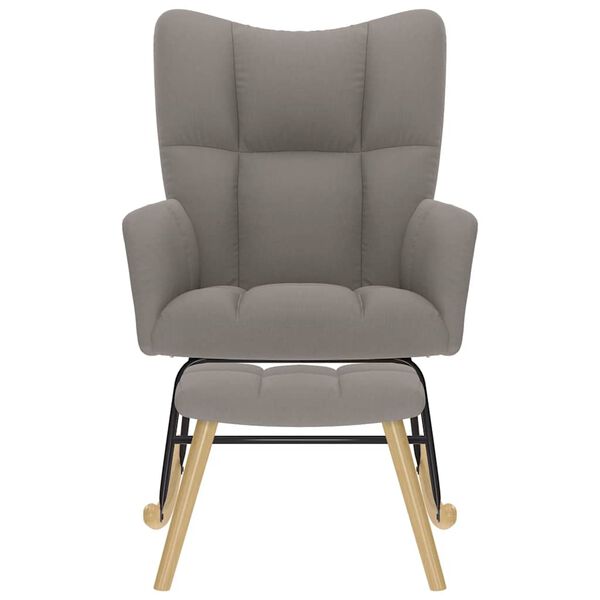 vidaXL Gungstol med fotpall taupe tyg