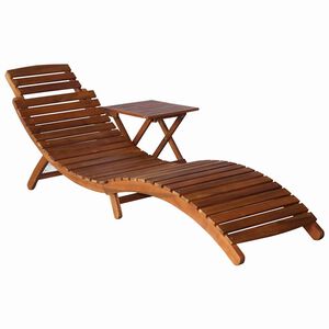 vidaXL Sols&auml;ng med bord massivt akaciatr&auml; brun
