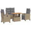 vidaXL Soffgrupp f&ouml;r tr&auml;dg&aring;rden med dynor 4 delar beige konstrotting