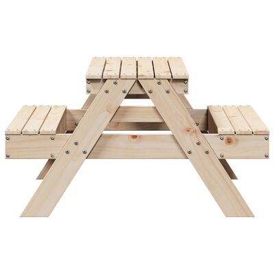 vidaXL Picknickbord för barn 88x97x52 cm massiv furu