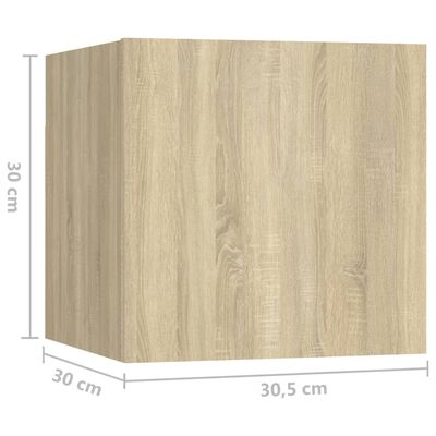 vidaXL Sängbord 2 st sonoma ek 30,5x30x30 cm konstruerat trä