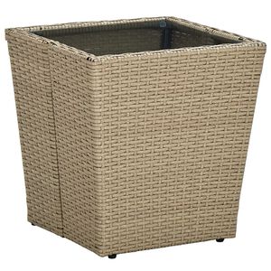 vidaXL Tebord beige 41,5x41,5x44 cm konstrotting och h&auml;rdat glas