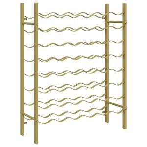 vidaXL Vinst&auml;ll f&ouml;r 48 flaskor guld metall