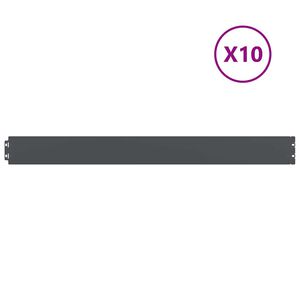 vidaXL Kant f&ouml;r gr&auml;smatta 10 st 10 x 103 cm St&aring;l Antracit