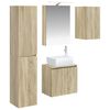 vidaXL Badrumssk&aring;psset 5 pcs Sonoma-ek 50 x 14,5 x 70 cm