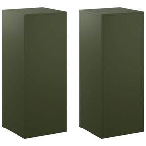 vidaXL V&auml;xtst&auml;ll 2 pcs Olivgr&ouml;n 40 x 40 x 100 cm St&aring;l