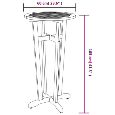 vidaXL Ståbord för utomhusbruk Ø60x105 cm massivt akaciaträ
