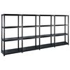 vidaXL F&ouml;rvaringshylla 4 hyllor svart 244x30,5x130 cm plast