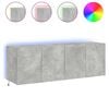 vidaXL V&auml;ggmonterad tv-b&auml;nk LED 2 st betonggr&aring; 60x35x41 cm