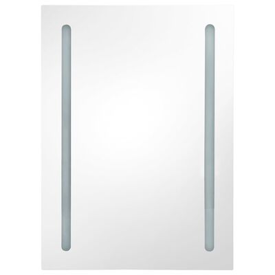 vidaXL Spegelskåp med LED betonggrå 50x13x70 cm