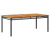 vidaXL Tr&auml;dg&aring;rdsbord svart 180x90x75 cm konstrotting akaciatr&auml;