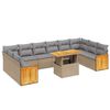 vidaXL Loungegrupp f&ouml;r tr&auml;dg&aring;rden m. dynor 11 delar beige konstrotting