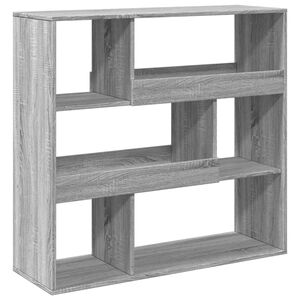 vidaXL Bokhylla/Rumsavdelare gr&aring; sonoma-ek 100x33x94,5 cm